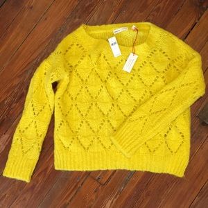 Anthropologie yellow wool jumper